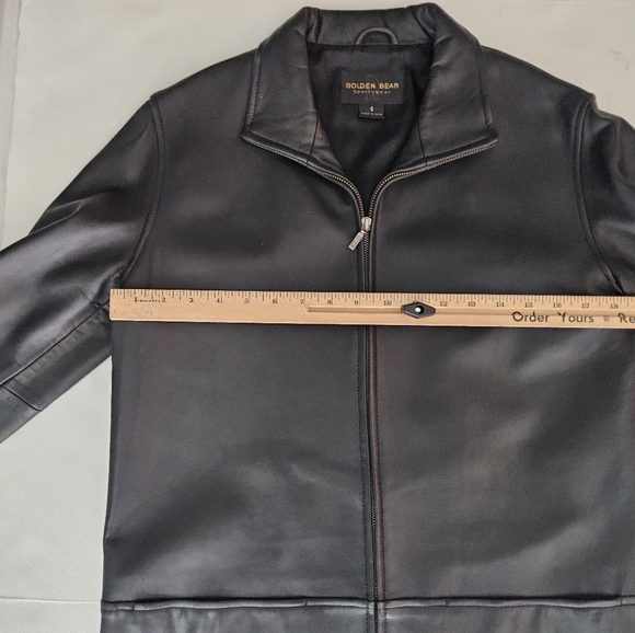 Golden Bear Women Classic Mid Length Genuine Leather jacket black large - Picture 4 of 6